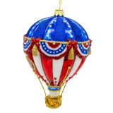 Bellissimo Glass Red, White, & Blue Hot Air Balloon Ornament