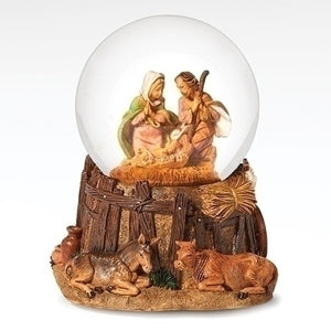 Fontanini- 4.75"H MUSICAL NATIVITYDOME 80MM; STABLE BASE