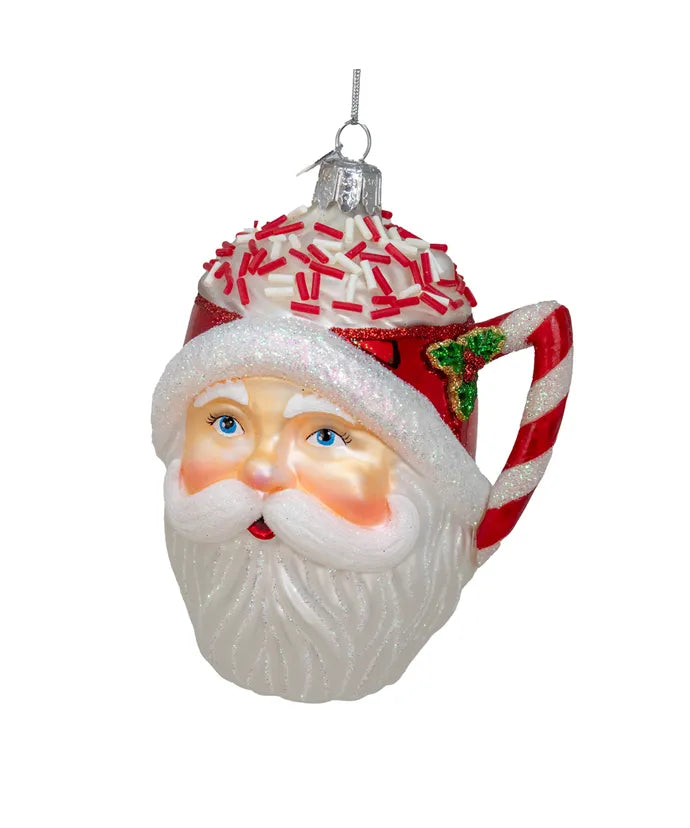 Noble Gems™ Glass Santa Mug Ornament