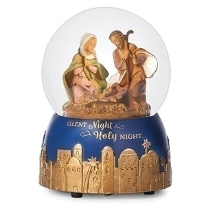 Fontanini- 6"H MUSICAL HOLY FAMILY DOME 100MM; BETHLEHEM TOWN BASE