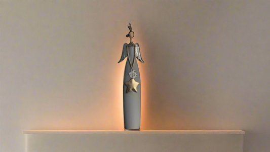 STATUARY METAL ANGEL W/STAR