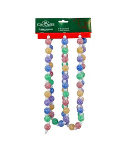 6' COLORFUL FROSTED IRIDESCENT CANDY GARLAND