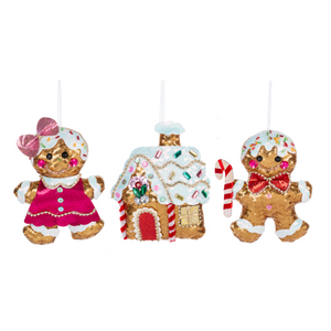 Gingerbread House and Family Ornaments