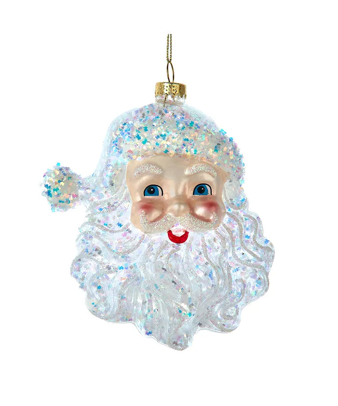 Glass Santa Head Ornament