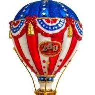 Bellissimo Glass Red, White, & Blue Hot Air Balloon Ornament